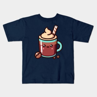 Cute Coffee with Cream and Topping Kids T-Shirt